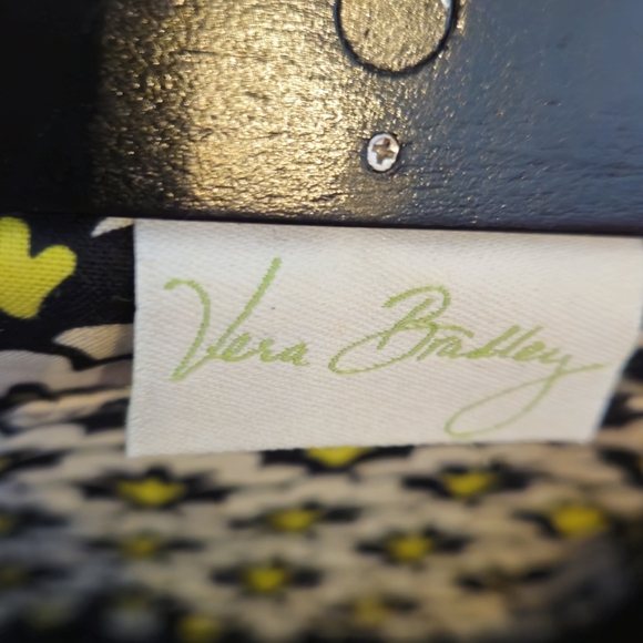 Vera Bradley Black Woven Clutch with Floral Accents and Wooden Handle - Picture 2 of 4